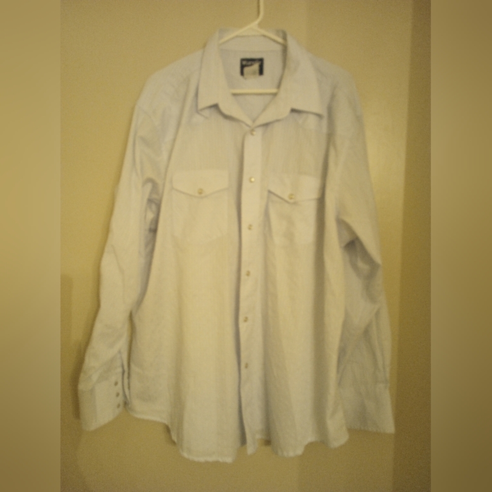 Wrangler Vintage men's long sleeve pearl snap western dress shirt